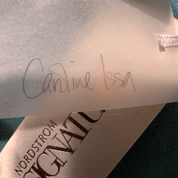 Caroline Issa teal hydro Nordstrom Signature top womens size large - Picture 2 of 10